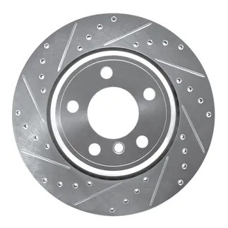 R1 Concepts EDZ-31138L Brake Rotor Drilled and Slotted Silver